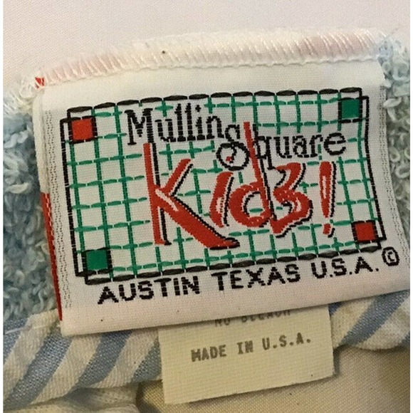 Blue Boy Bunny Washcloth Terry Cloth Bunny Bib Set Mullins Square Made in USA - Picture 4 of 4